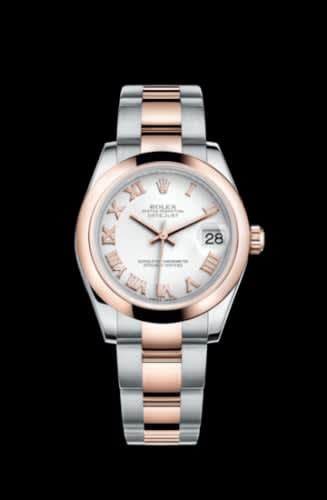 Rolex Datejust 31 Rolesor Everose Domed / Oyster / White Roman