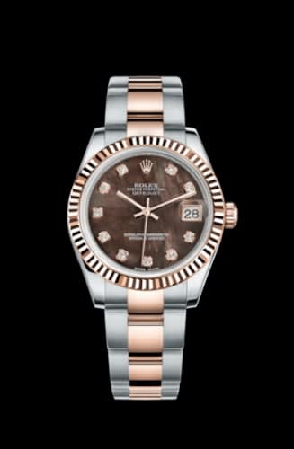 Rolex Datejust 31 Rolesor Everose Fluted / Oyster / Black MOP