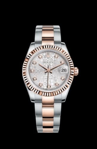Rolex Datejust 31 Rolesor Everose Fluted / Jubilee / Silver Computer