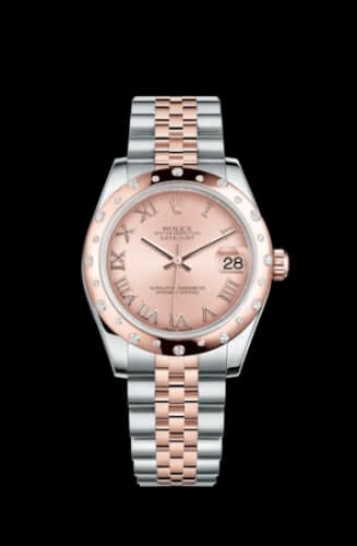 Rolex Datejust 31 Rolesor Everose Domed Diamond / Jubilee / Pink Roman