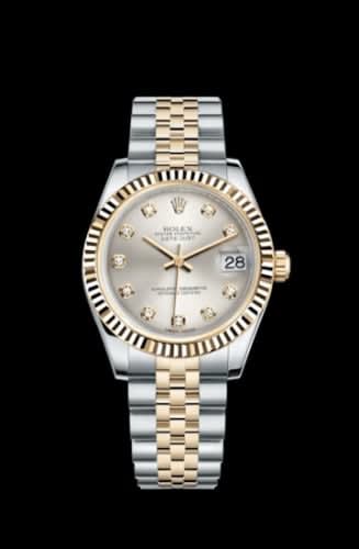 Rolex Datejust 31 Rolesor Yellow Fluted / Jubilee / Silver Diamond