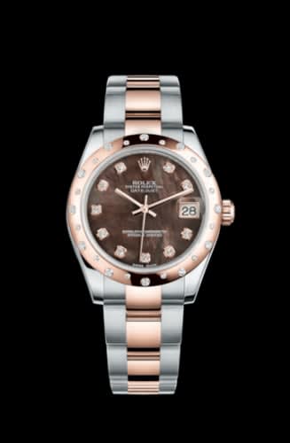 Rolex Datejust 31 Rolesor Everose Domed Diamond / Oyster / Black MOP