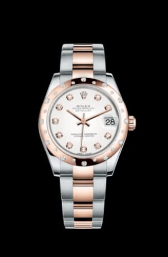 Rolex Datejust 31 Rolesor Everose Domed Diamond / Oyster / White Diamond