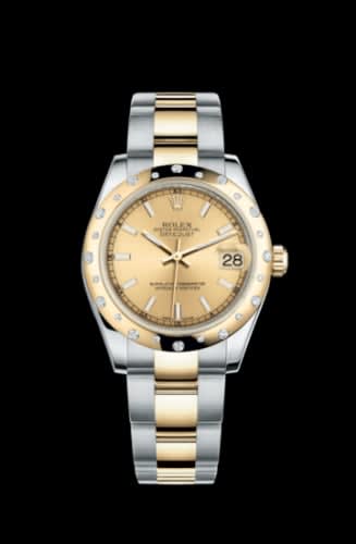 Rolex Datejust 31 Rolesor Yellow Domed Diamond / Oyster / Champagne