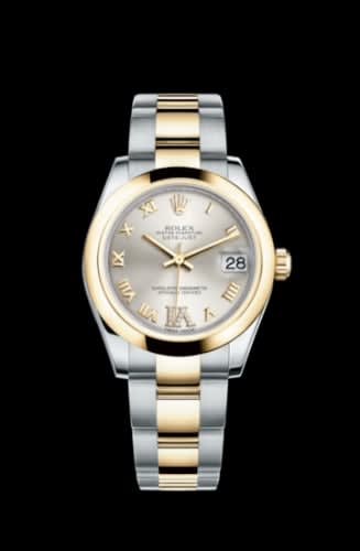 Rolex Datejust 31 Rolesor Yellow Domed / Oyster / Silver Roman