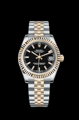 Rolex Datejust 31 Rolesor Yellow Fluted / Jubilee / Black