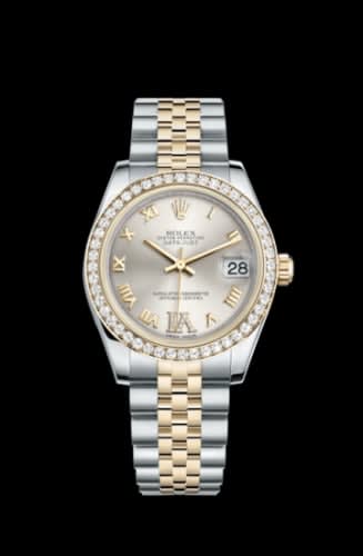 Rolex Datejust 31 Rolesor Yellow Diamond / Jubilee / Silver Roman