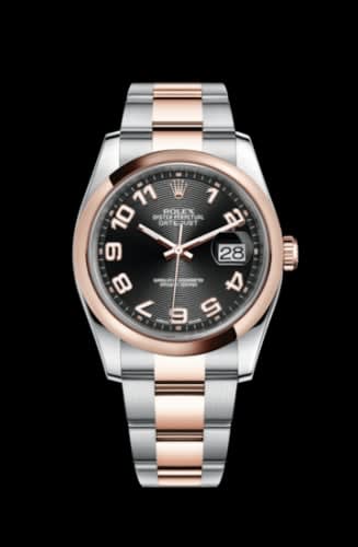 Rolex Datejust 36 Rolesor Everose Domed / Oyster / Black Arabic