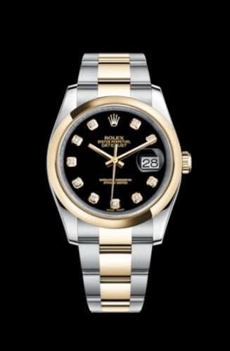 Rolex Datejust 36 Rolesor Yellow Domed / Oyster / Black Diamond