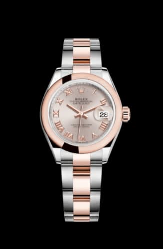 Rolex Lady-Datejust 28 Rolesor Rose Domed / Oyster / Sundust Roman