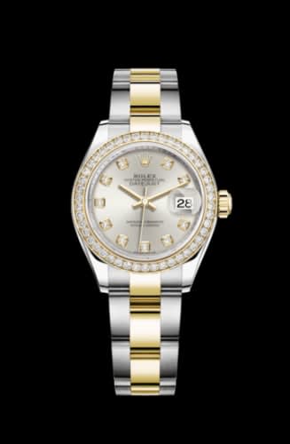 Rolex Lady-Datejust 28 Rolesor Yellow Diamond / Oyster / Silver Diamond