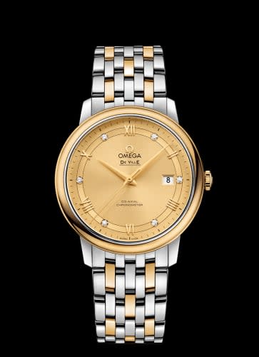 Omega De Ville Prestige Co-Axial 39.5 Stainless Steel / Yellow Gold / Vintage Champagne / Bracelet