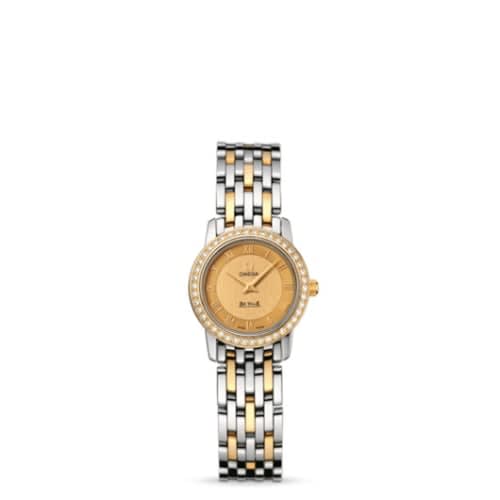 Omega De Ville Prestige Quartz 22 Stainless Steel / Yellow Gold / Diamond / Champagne / Bracelet