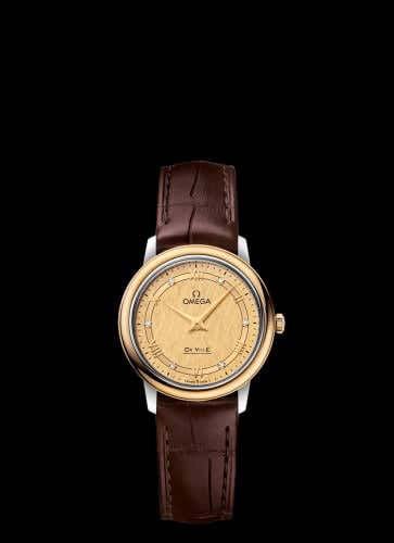 Omega De Ville Prestige Quartz 27.4 Stainless Steel / Yellow Gold / Vintage Champagne Silk