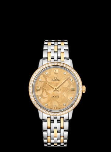 Omega De Ville Prestige Quartz 32.7 Butterfly Stainless Steel / Yellow Gold / Diamond / Bracelet