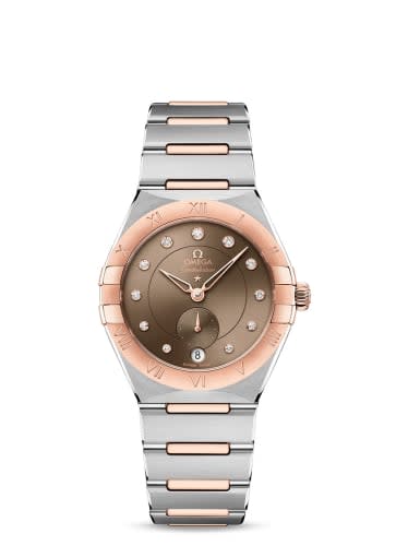 Omega Constellation Master Chronometer Small Seconds 34 Stainless Steel / Sedna Gold / Brown - Diamond / Bracelet