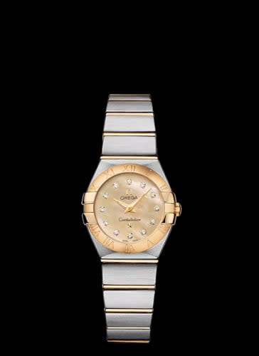 Omega Constellation Quartz 24 Brushed Stainless Steel / Yellow Gold / Champagne MOP