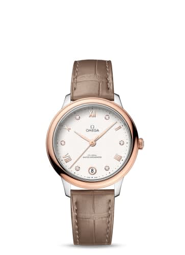 Omega De Ville Master Chronometer 34 Stainless Steel - Sedna Gold / White - Diamond