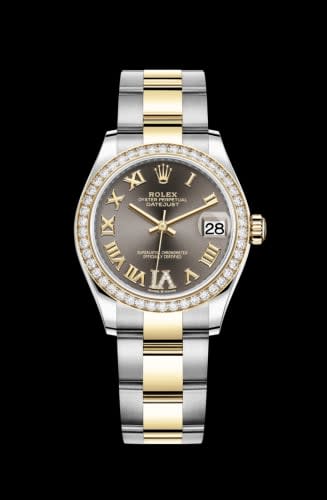 Rolex Datejust 31 Stainless Steel / Yellow Gold / Diamond / Grey - Roman / Oyster