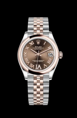 Rolex Datejust 31 Stainless Steel / Rose Gold / Domed / Chocolate - Roman / Jubilee