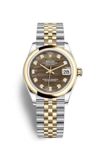 Rolex Datejust 31 Stainless Steel / Yellow Gold / Domed / Black MOP / Jubilee