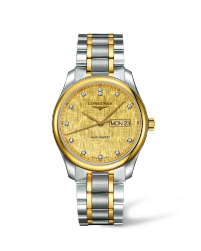 Longines Master Collection 38.5 Day Date Stainless Steel / Yellow Gold / Champagne-Linen / Bracelet