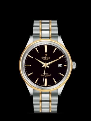 Tudor Style 38 Stainless Steel / Yellow Gold / Black / Bracelet