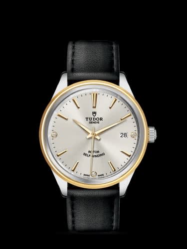 Tudor Style 38 Stainless Steel / Yellow Gold / Silver-Diamond / Strap