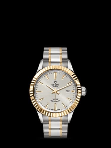 Tudor Style 28 Stainless Steel / Yellow Gold / Fluted / Silver / Bracelet
