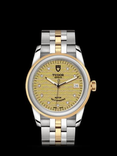 Tudor Glamour Date 36 Stainless Steel / Yellow Gold / Jacquard Champagne-Diamond / Bracelet