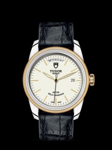 Tudor Glamour Day + Date Stainless Steel / Yellow Gold / Opaline/ Strap