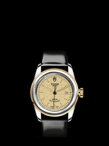 Tudor Glamour Date 26 Stainless Steel / Yellow Gold / Jacquard Champagne / Strap