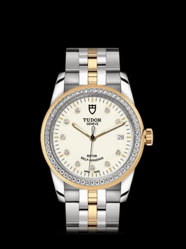 Tudor Glamour Date 36 Stainless Steel / Yellow Gold / Diamond / Opaline-Diamond / Bracelet