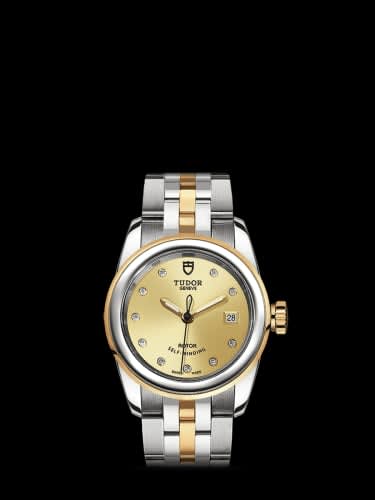 Tudor Glamour Date 26 Stainless Steel / Yellow Gold / Champagne-Diamond / Bracelet