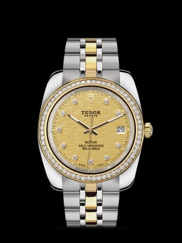 Tudor Classic 38 Stainless Steel / Yellow Gold / Diamond / Champagne-Diamond / Bracelet