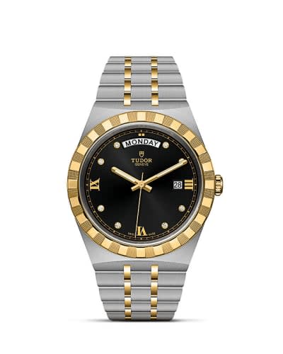 Tudor Royal Day-Date 41 Stainless Steel / Yellow Gold / Black - Diamond