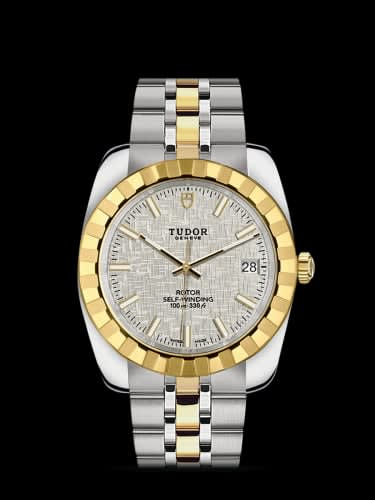Tudor Classic 38 Stainless Steel / Yellow Gold / Fluted / Silver / Bracelet