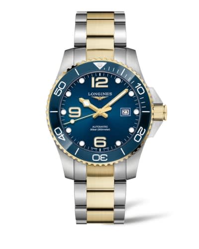 Longines HydroConquest 43 Automatic Stainless Steel - Yellow Gold / Blue / Bracelet
