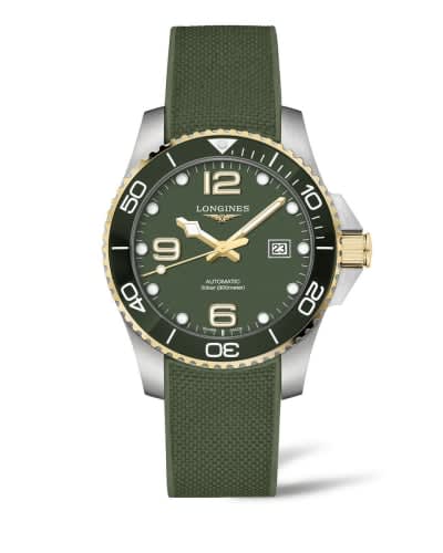 Longines HydroConquest 43 Automatic Stainless Steel - Yellow Gold / Green / Rubber