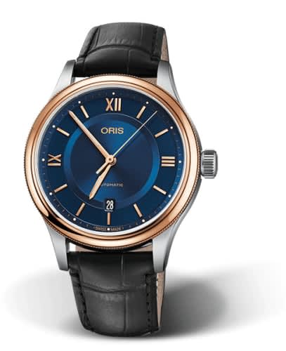 Oris Classic Date 42 Stainless Steel - Rose Gold / Blue