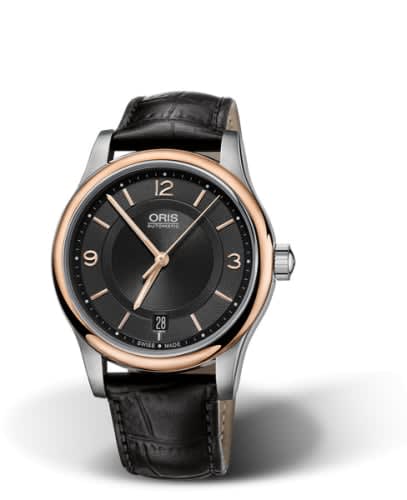 Oris Classic Date 37 Stainless Steel - Rose Gold / Black