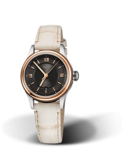 Oris Classic Date Lady 28.5 Stainless Steel - Rose Gold / Grey