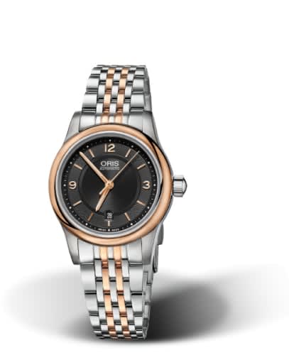 Oris Classic Date Lady 28.5 Stainless Steel - Rose Gold / Black / Bracelet
