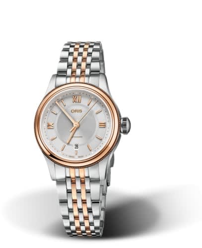 Oris Classic Date Lady 28.5 Stainless Steel - Rose Gold / Silver / Bracelet