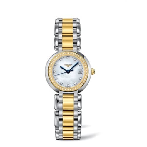Longines PrimaLuna Quartz 26.5 Stainless Steel / Yellow Gold / Diamond / MOP / Bracelet