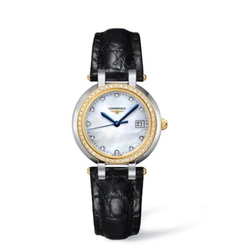 Longines PrimaLuna Quartz 30 Stainless Steel / Yellow Gold / Diamond / MOP