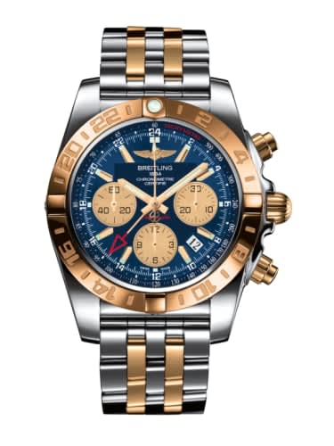 Breitling Chronomat 44 GMT Stainless Steel / Rose Gold / Metallica Blue / Bracelet