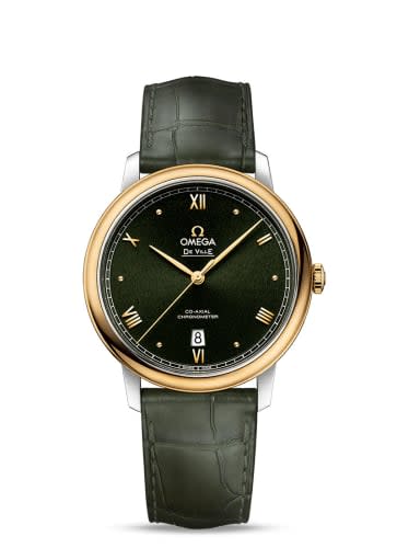 Omega De Ville Prestige Co-Axial 39.5 Stainless Steel / Yellow Gold / Green Sunburst