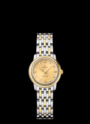 Omega De Ville Prestige Quartz Ladies 24.5 Stainless Steel / Yellow Gold / Champagne / Bracelet