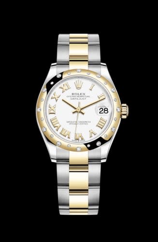 Rolex Datejust 31 Stainless Steel / Yellow Gold / Domed - Diamond / White - Roman / Oyster